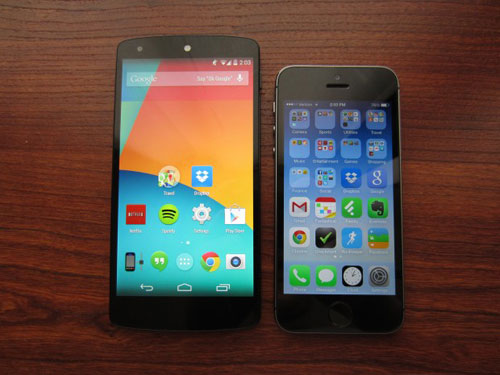Nexus vs iPhone 5s